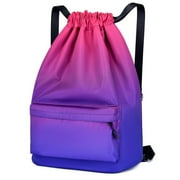 Camping Essentials Hiking Backpack Double Shoulder Bag Outdoor Sports Ball Backpack Drawstring Bag Waterproof Camping Bundle Pocket Bag Purple